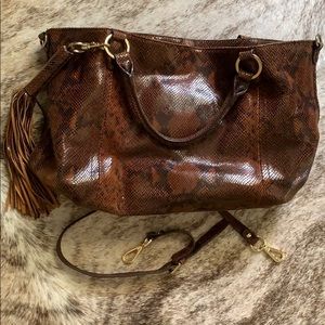 GILI brown snakeskin pattern leather purse NWOT